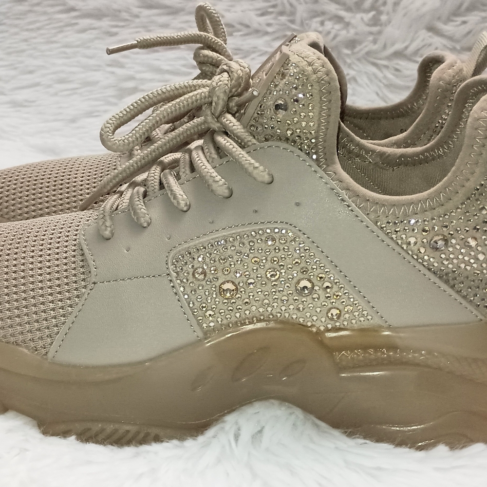 Steve Madden Taupe Rhinestone Sneakers
